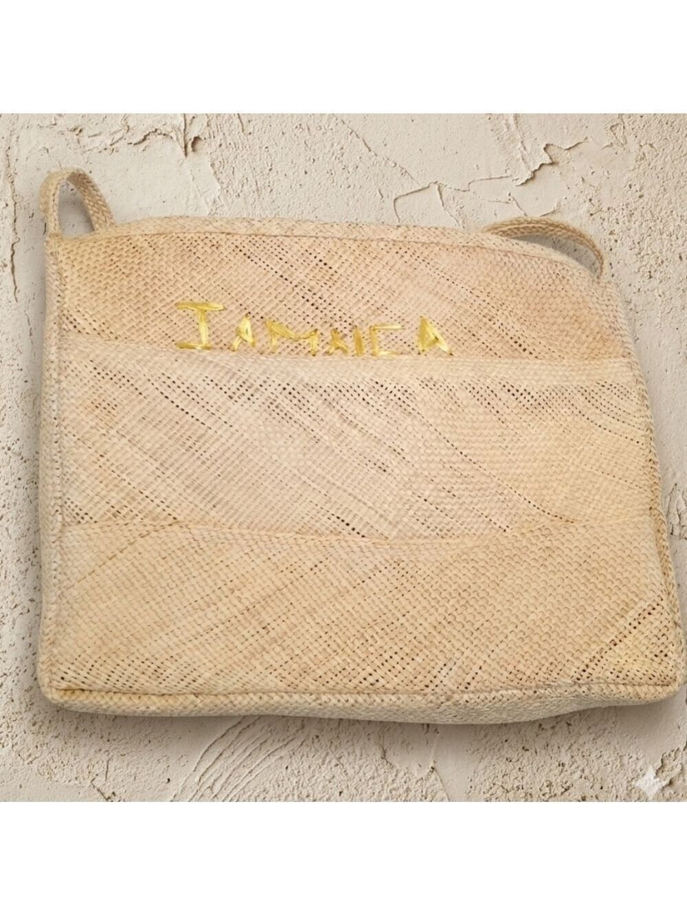 Vintage 1950s Jamaica Straw Raffia Shoulder Bag Handmade - Picture 3 of 10